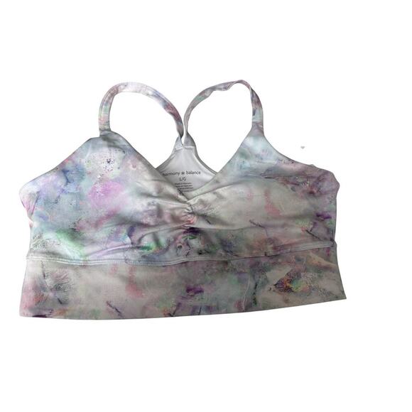Harmony Balance Women's White Multi Racerback Sports Bra Size XL - Picture 1 of 4